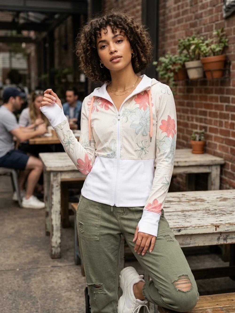Lululemon Reversible Floral Hoodie Jacket Size 8